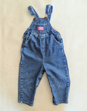 Load image into Gallery viewer, Oshkosh Denim Overalls Pink Label 2t
