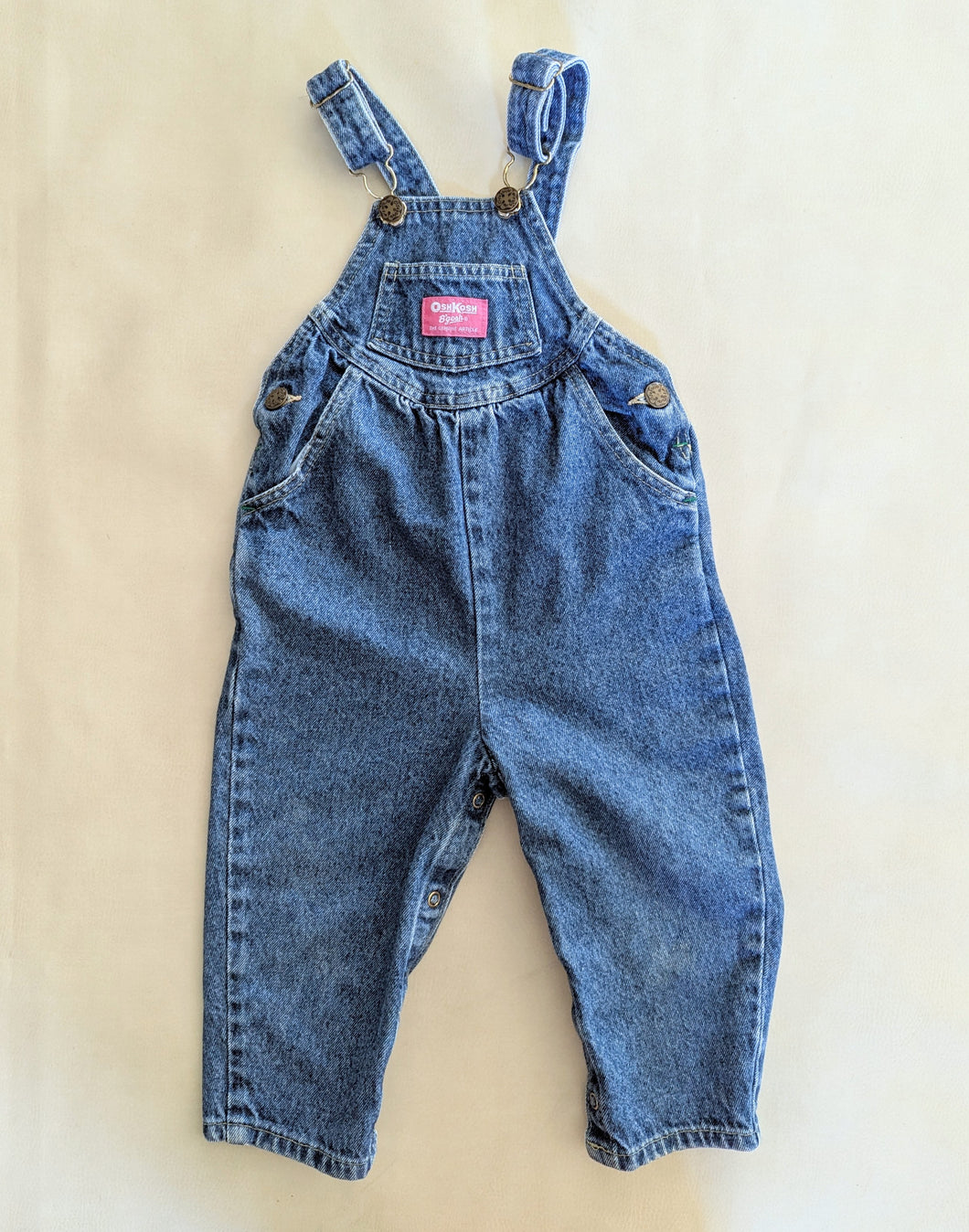 Oshkosh Denim Overalls Pink Label 2t