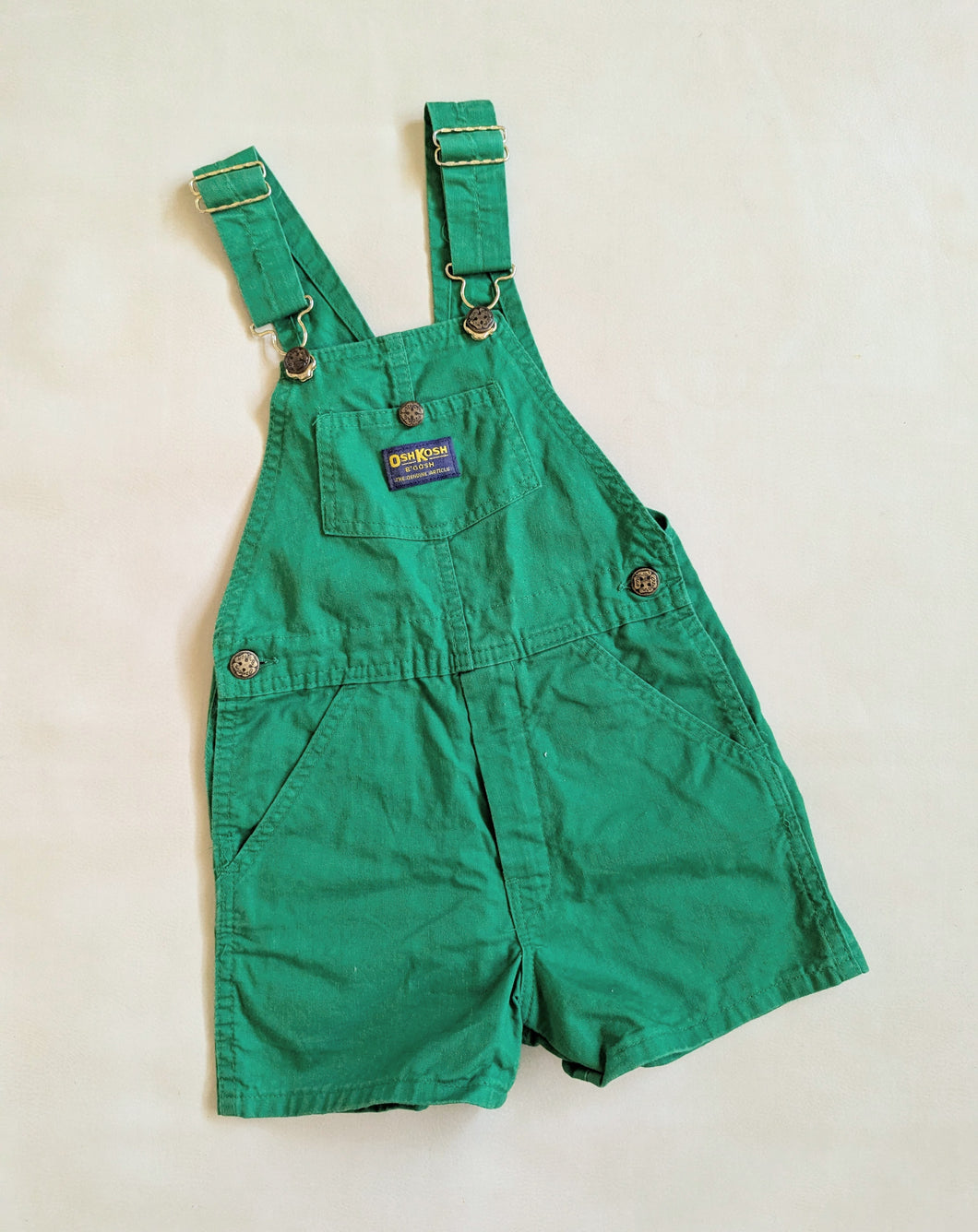 Oshkosh Green Cotton Shortalls 4-6y