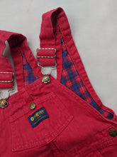 Load image into Gallery viewer, Oshkosh Red Flannel Lined Overalls + Turtleneck 5y
