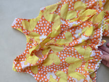 Load image into Gallery viewer, Orange + Yellow Flower Power Outfit 18m
