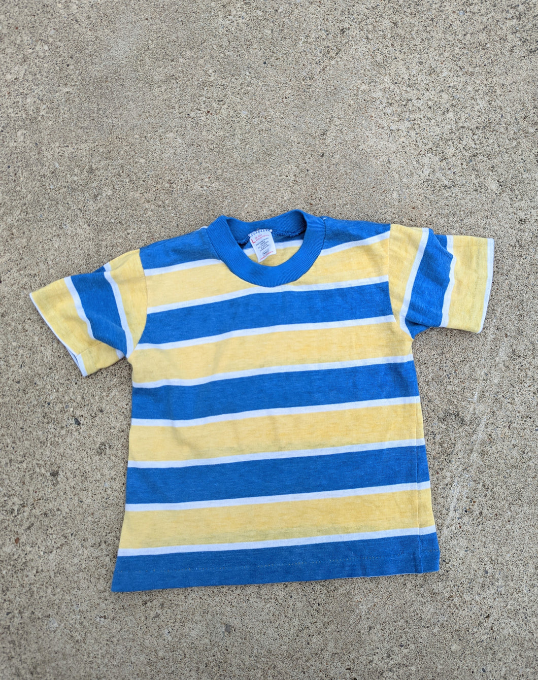 Sears Blue + Yellow Stripe Tee 4-5y