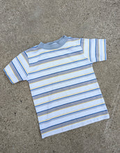 Load image into Gallery viewer, Healthtex Gray Blue + Yellow Stripe Tee 5-6y
