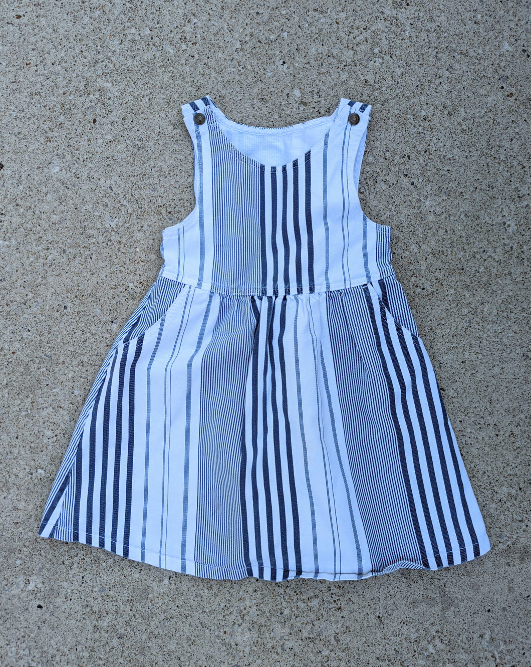 Lee White + Navy Striped Dress 6y