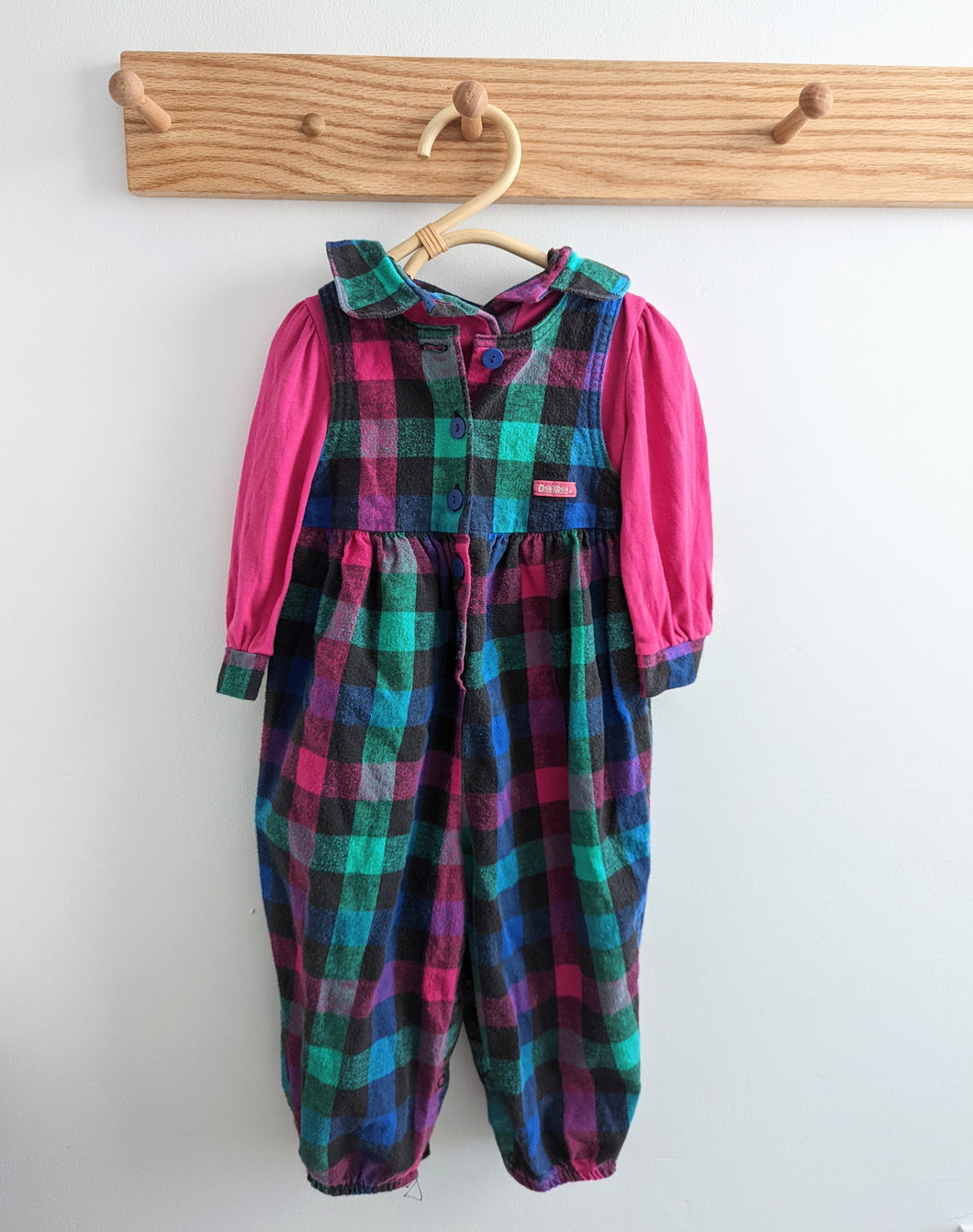 Oshkosh Pink Plaid Flannel Outfit 2t