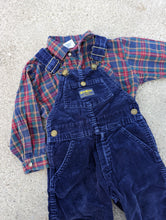 Load image into Gallery viewer, Oshkosh Flannel + Cord Overalls 4t
