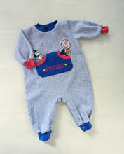 Load image into Gallery viewer, Snoopy Football Fleece Romper 12m
