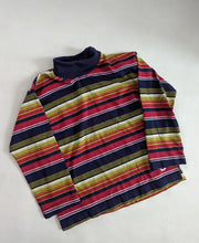 Load image into Gallery viewer, Navy Striped Turtleneck 5-6y
