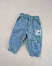 Load image into Gallery viewer, Lee Green + Blue Striped Joggers 2t
