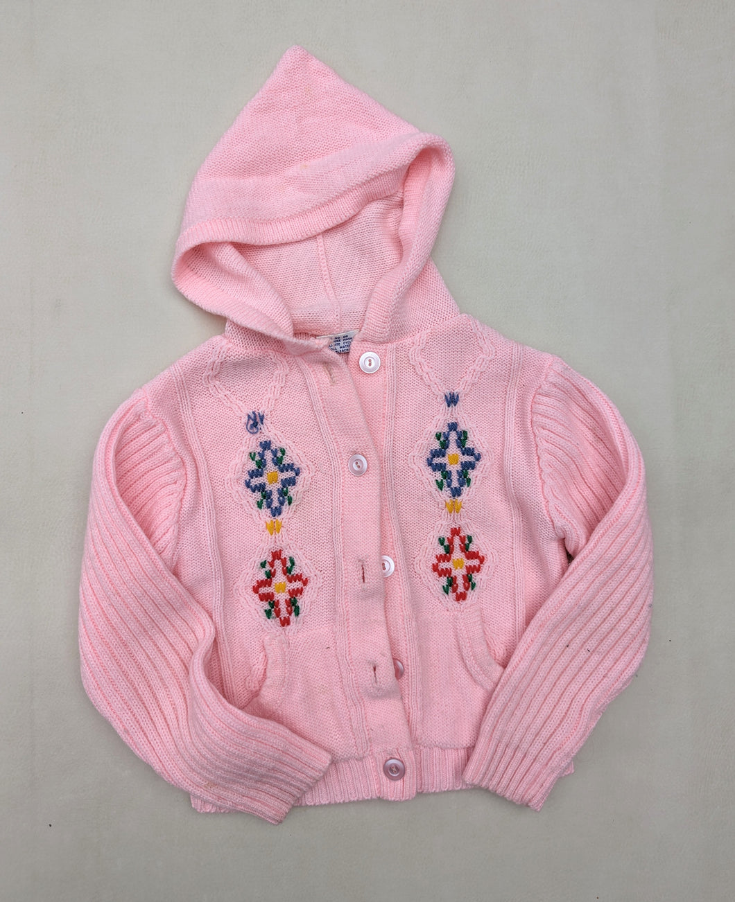 Pink Hooded Cardigan 3t