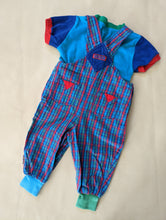Load image into Gallery viewer, Gymboree Blue Plaid Overalls + Tee 18m
