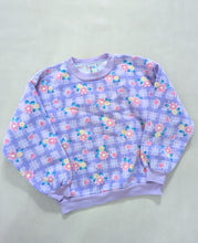 Load image into Gallery viewer, Purple Flower &amp; Hearts Sweatshirt 7y
