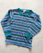 Load image into Gallery viewer, Playmates Teal Striped Tee 2t
