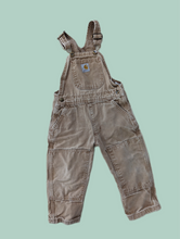 Load image into Gallery viewer, Carhartt Tan Double Knee Overalls 3t
