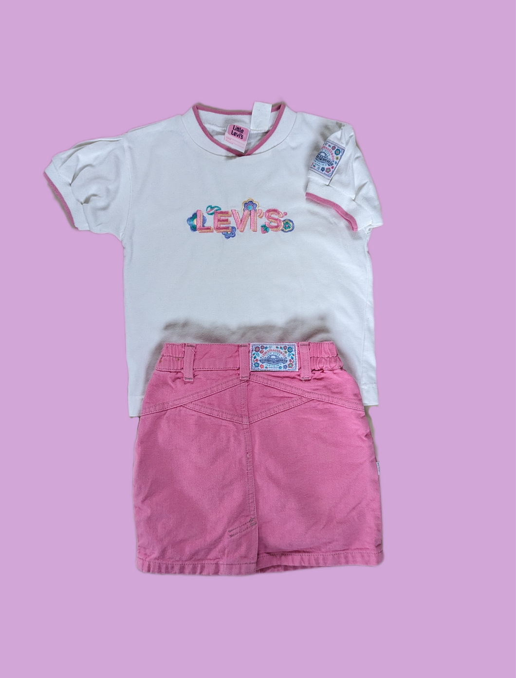 Levi's Pink Skirt + Tee Outfit 4t