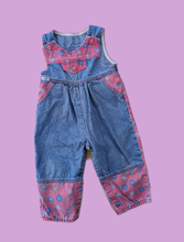 Load image into Gallery viewer, Lee Pink Floral Overalls 24m
